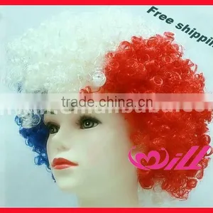 Pretty Afro Wigs Curly Hair Wigs Blue Synthetic Wigs Cheap Party Wig Synthetic Hair Wigs thumbnail-1