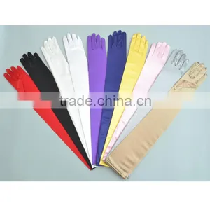 2016 Halloween Costume Accessory Party Supply Black Satin Long Gloves thumbnail-2
