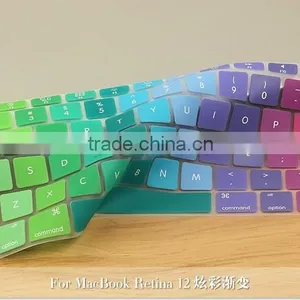 Wholesale for Macbook Retina 12 Keyboard Cover Gradient Colors Silicone Keyboard Cover Skin thumbnail-2
