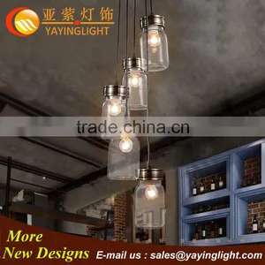 Unique Glass Hanging Pendant, Fancy Bottle Edison Bulb Drop Pendant, Creative Chandelier for Restaurant Chateau Vineyard thumbnail-1