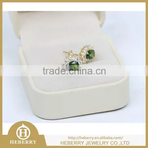 Stud Crystal Earring Double Side in Diopside Jewelry for VIP Customer thumbnail-3