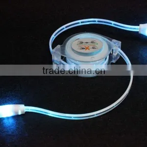 Glowing Laughing Face Stretchable Flat Micro Usb Cable, USB to Micro Usb 5 Pin for All Smart Phone thumbnail-5
