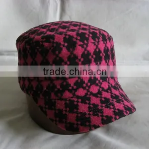 High Quality Ladies Fashion Cap With Leather Trims thumbnail-4