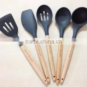Wood,Bamboo and Silicone Kitchen Utensil Set thumbnail-1