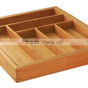 Bamboo Large Expandable Cutlery Tray and Drawer Organizer thumbnail-2
