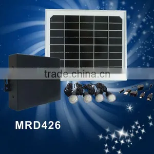 8W Portable Solar Light Fixed on Wall With Led Bulb Solar Home Lighting Kit Mini Solar Lighting System Charged by Sun thumbnail-1