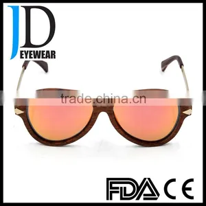 High Quality Classic Wood Metal Combination Aviator Wood Sunglasses thumbnail-1