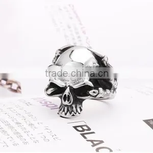 2016 Custom Design Gothic 316L Titanium Steel Devil Skull Ring thumbnail-2