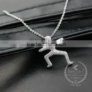 925 Sterling Silver Running Modeling Creative Pendant Necklace Fashion Women Necklace Jewelry 6360465 thumbnail-2