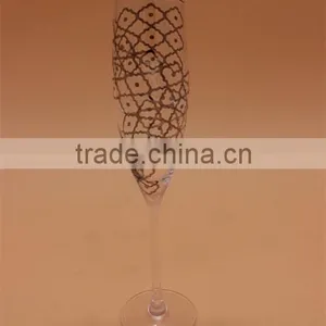Gold Decal Oblique Mouth Champagne Glass thumbnail-1