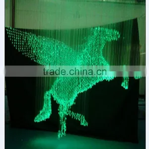 End Glow Full Color Crystal Chandelier Light Fiber Optic Pendant Lamp Amber Crystal Chandelier thumbnail-4