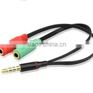 3.5mm Jack Audio Splitter Cable With Gold-plated Connectors--Flat Cable thumbnail-2