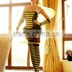 Hot Girl Cross Stripe Puffy Dress Sex Bee Halloween Costume Manufacturers From China thumbnail-4