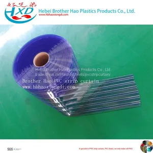 Double Ribbed Flexible Clear 4mm Thickness PVC Plastic Vinyl Strip Curtain Door Rolls thumbnail-1