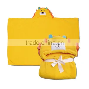 Cartoon Yellow Lion Baby/Children Flannel Blanket, Baby Bathrobe/Baby Cloak thumbnail-1