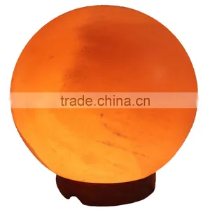 Globe Himalayan Rock Globe Salt Lamps 5.25 x 5 x 5 Inches Ionic Air Purifier on Wood Base With Cord thumbnail-1