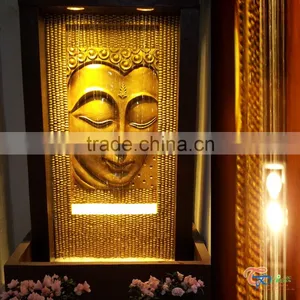 Own Factory Handmake Resin Indoor Golden Big Buddha Water Fountain thumbnail-2