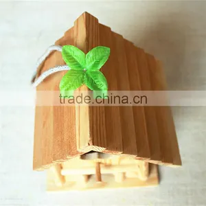 Pine Wood House Toy Wood Bird Nest Artificial Bird Nest With Two Window thumbnail-6