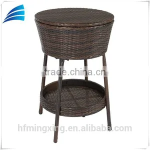 Outdoor Patio PE Rattan Wicker Ice Bucket Cooler With Tray&stand thumbnail-3