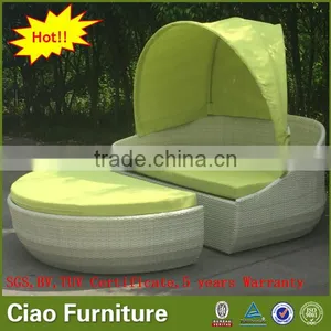 Outdoor Garden Rattan Day Bed With Canopy Poolside Sunbed Furniture thumbnail-3