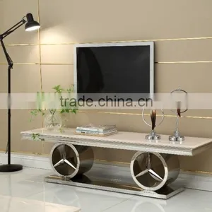 2016 Luxury Stainless Steel Dining Table/ Elegant Marble Dining Table for Wholesale AH068 thumbnail-3