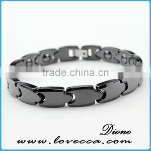 Mens Germanium and Tourmaline Bracelet, Germanium Ceramic Bracelet thumbnail-1