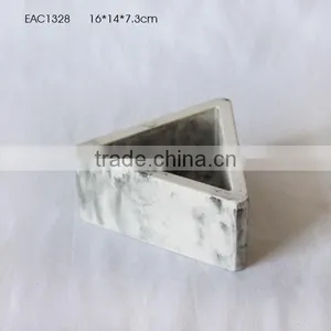 Triangle Concrete Flower Pot Outdoor Vase Planter for Home / Office Decor thumbnail-2
