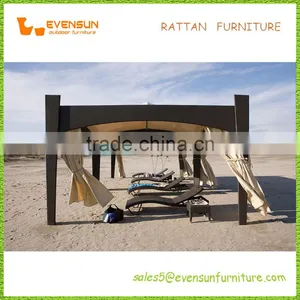 Synthetic Rattan Showerproof Gazebo With Curtain thumbnail-1