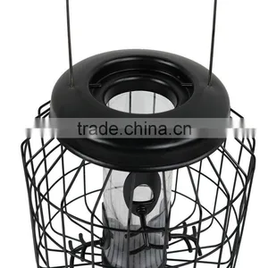 Outdoor 12 Inch Black 4-Peg Squirrel Proof Bird Feeder thumbnail-3