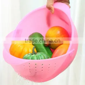 Plastic Folding Basket Drain Rack for Fruit,collapsible Colander Strainer thumbnail-1