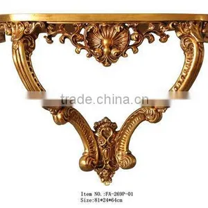Antique Victorian Gold Color Bed Room Wall Hanging Console Table and Mirror thumbnail-3