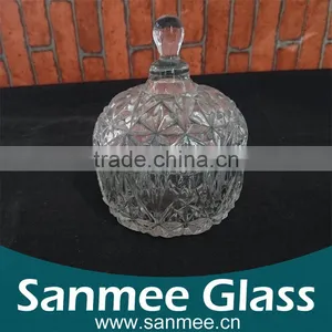 Manufacture Quality Glass Bowl Glass Sugar Bowl With Lid thumbnail-1