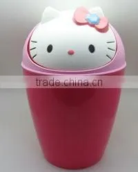 Hello Kitty Shape Fashionable Hotsale Plastic Garbage Bin thumbnail-1