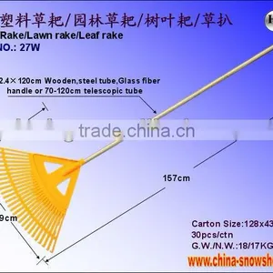27 Teeth Long Handle Plastic Grass Rake (27W) thumbnail-1