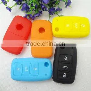 Colorful Silicone Protecting Key Car Case Cover Fob Holder For Volkswagen thumbnail-1