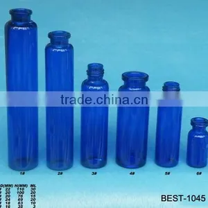 Various Size Blue Colored Test Tube Glass Screw Top Test Tube for Labor Use thumbnail-1