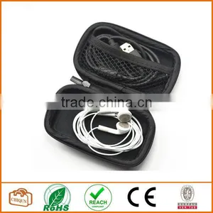 Black Color Rectangle Shaped Hard Earphone Headset EVA Case for MP3/MP4 Bluetooth Earphone Earbuds With Mesh Pocket thumbnail-2