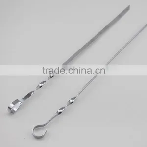 Stainless Steel Grilling Kabob Skewers With Ring-Tip Handle thumbnail-2