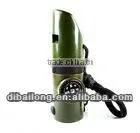 7 in 1 Whistle With Flashlight 7in1 Camping Survival Whistle Compass Thermometer LED Flashlight Fire Magnifier thumbnail-1