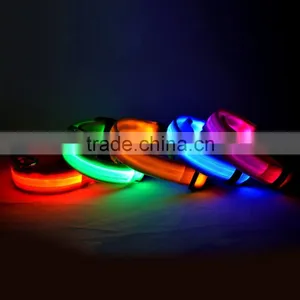 6 Colors S M L L Size LED Light Up Dog Pet Night Safety Bright Flashing Adjustable Nylon Collar thumbnail-2