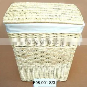 Cheap Wicker Laundry Basket of 3 PCS--squar Shape thumbnail-1