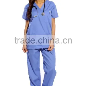 Women's Scrub Sets,Matching Top And Pants Solid Scrubs Medical Scrubs China Nursing Uniform With 6 Pockets Wholesale thumbnail-4