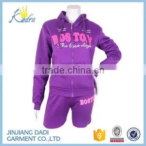 Wholesale Athletic Wear Latest Design Tracksuit Women Fleece Suits Stock thumbnail-1
