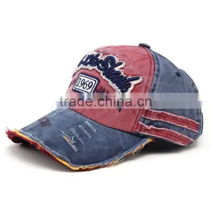 New Style Distressed Washed Denim Sport Cap With Your Own Design thumbnail-2