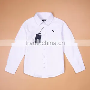 Wholesale Children Boy t Shirts Plain Lapel Long Sleeve Shirts for Biger Boy thumbnail-1