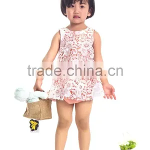 High Quality Baby Girl 2pcs Set,100%cotton 2pcs Lace Set for Infant Girls thumbnail-5