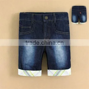 2015 Summer Boys Cotton Denim Baby Shorts Newborn Pants Lattics Design thumbnail-1