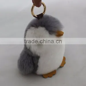 Myfur Popular Penguin Pattern Real Rabbit Fur Made Bag Accessory Pendant thumbnail-1