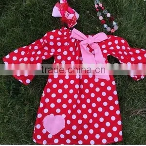 Dress With Matching Hair Bows and Chunky Necklace Set thumbnail-1