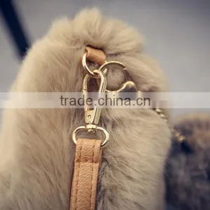 2016 New Fashion Women Handbag Brand Designer Hand Bag Faux Rabbit Fur Bags thumbnail-4